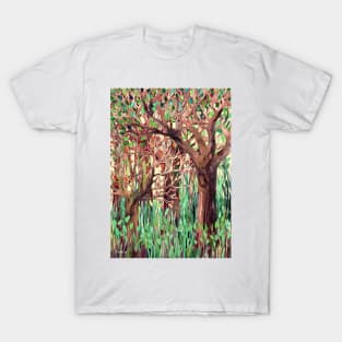 Lost in the Forest - watercolor painting collage T-Shirt